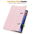 thumbnail image 2 of ELEHOLD Tri-Fold Folio Case for Samsung Galaxy Tab S10+ ,with Auto Wake/Sleep Kickstand Function Pen Holder Shockproof Protective Leather Cover, Pink, 2 of 10