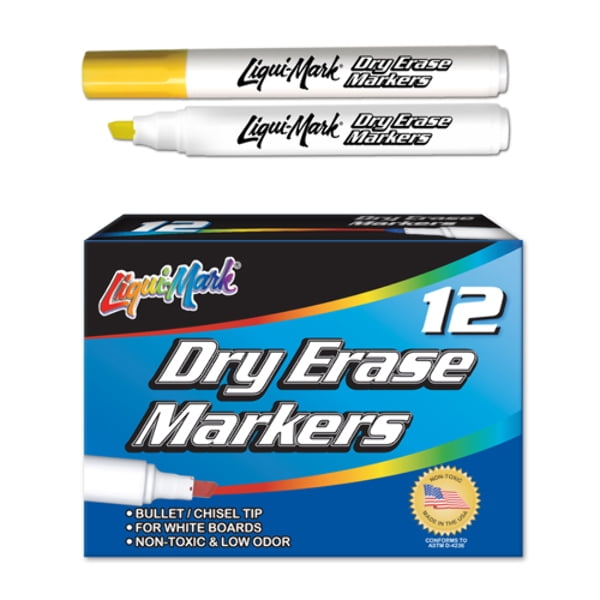 Broadline Chisel Tip Yellow Dry Erase Markers Case Pack of 36 Walmart