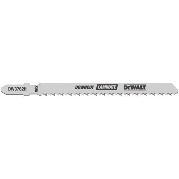 DEWALT DW3762H 4-Inch 10TPI Laminate Down Cutting HSC T-Shank Jig Saw Blade 5-Pack