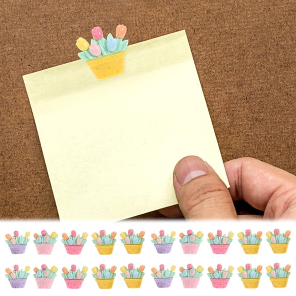 20Pcs Creative Flower Shaped Push Pins For Bulletin Board Photo Wall Decoration Cork Board Decorative Pushpins(Pink)