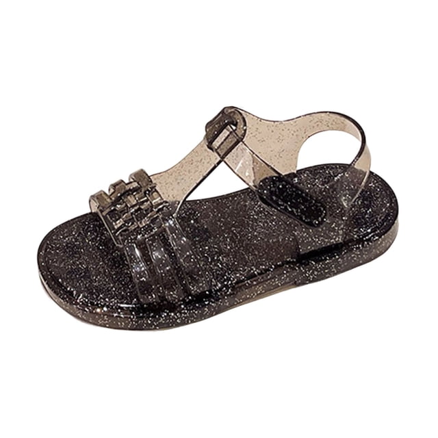 Girls' Soft-Soled Comfortable Crystal Shoes Spring/Summer Style Jelly Princess Shoes Children's Beach Sandals