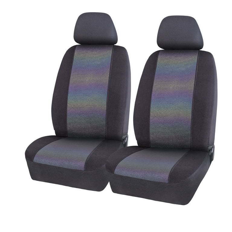 Auto Drive 5 Piece Seat Cover Kit Metallic Rainbow Polyester