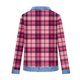 thumbnail image 5 of Camiseta de impresión a cuadros de cuello redondo casual de las mujeres, tops de solapa no posicionados para la primavera, 5 of 5