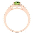 thumbnail image 4 of 1.335 ct Round Cut Natural Peridot Solitaire with Simulated Diamond Accents 18K Rose Gold Womens Engagement Ring, 4 of 5