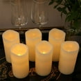 thumbnail image 3 of GLAM HOBBY 6pcs Flickering Flameless Wax Candles, Most Realistic LED Candles with Remote and Timer, Set of 6 Battery Operated Candles for Valentines Home Wedding Birthday Decoration, 3 of 4