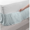 thumbnail image 2 of Damask Bed Skirt, Rhythmic Floral Leaves Botanical Monochrome Pastel Tones Classy Pattern, Elastic Bedskirt Dust Ruffle Wrap Around for Bedding Decor, 4 Sizes, Eggshell and Baby Blue, by Ambesonne, 2 of 2