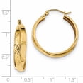 thumbnail image 2 of 14k Yellow Gold Diamond Cut Twist Hoop Earrings Round, 2 of 6