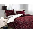 thumbnail image 1 of Mocassi Reversible 3-Piece Plaid Pattern Comforter Set - Bedding with Ultra Plush Down Alternative Fill - Full/Queen Size, Burgundy, 1 of 6