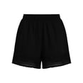 thumbnail image 5 of Mifsaly Womens Summer Casual Shorts Elastic Waist Lounge Shorts with Pockets Eyelet Embroidery Lace Trim Tassel Hem Vacation Boho Beach Shorts S, 5 of 8