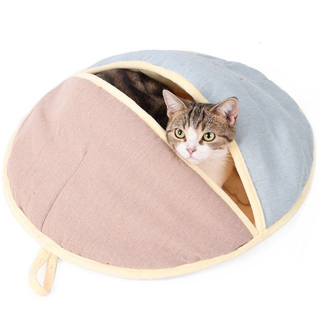 Sac de Couchage pour Chat Rond Chaud, Lit Suspendu pour Chat, Nid pour Animal, Cachette pour Chat d'Intérieur