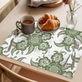 thumbnail image 3 of Abstract Paisley Pattern Placemats Set of 8, Retro Green Ethnic Flowers Tribal Non-Slip Place Mats Washable Table Mats for Kitchen Dining Table Decorations Indoor/Outdoor, 3 of 9