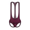 thumbnail image 4 of ZQUUVOU Men's Briefs Halter Solid Color Mesh Underwear (Burgundy,S), 4 of 9