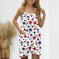 thumbnail image 2 of Edvintorg 4Th Of July Girls Romper Fashion Printed Sleeveless Thin Strap Overalls with Pockets Summer Holiday Casual Jumpsuit Shorts 5-14 Years, 2 of 5