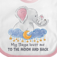 thumbnail image 4 of Inktastic My Yaya Loves Me to the Moon and Back Elephant Family Boys or Girls Baby Bib, 4 of 4