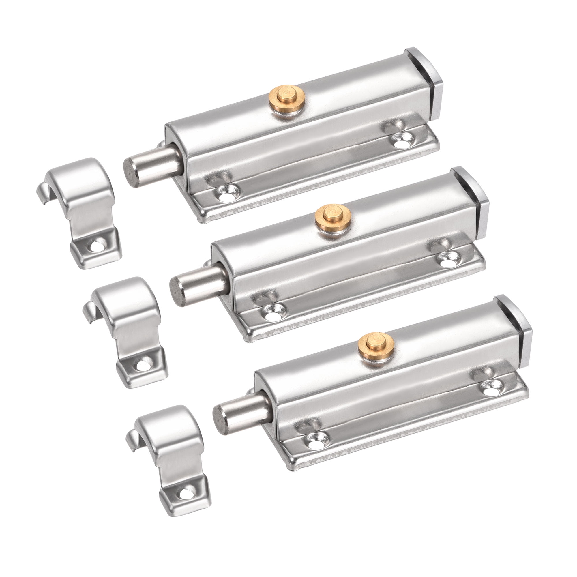 Door Flush Bolt, 4inch Stainless Steel Security Sliding Barrel Latch