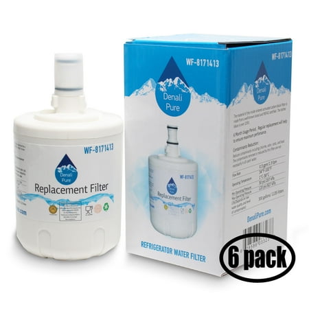 

6-Pack Replacement for KitchenAid KTRP22EKBT01 Refrigerator Water Filter - Compatible with KitchenAid 8171413 8171414 Fridge Water Filter Cartridge - Denali Pure Brand