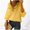 Yellow, variant on NTACZA 3/4 Sleeve Ladies Sweaters V Neck Elegant Blue Sweater Dressy Work Ruffle Knit Shirt Ladies Jumpers L