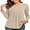 Beige, variant on JuneFish Womens Fall Long Sleeve Tunic Tops Notch V Neck Shirt Casual Pleated Basic Pullover