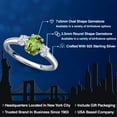 thumbnail image 2 of Gem Stone King 925 Sterling Silver Green Peridot and White Moissanite Engagement Ring for Women | 1.22 Cttw | Oval 7X5MM | Gemstone August Birthstone | Size 5, 2 of 7