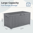 thumbnail image 2 of Gianna 60 Gallon Deck Box, Lockable Resin Outdoor Storage Box with Hundles, UV Resistant Waterproof Storage Bin for Patio Cushions Gardening Tools, Gray, 2 of 6