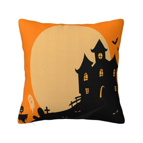 ZICANCN Decorative Throw Pillow Covers , Haunted House Couch Sofa Decorative Knit Pillow Covers for Living Room Farmhouse 16"x16"