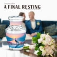 thumbnail image 4 of JAGASY Peacock Small Urn for Ashes, Pink Urns for Human Ashes keepsake, Sunset Lake Water Decorative Urns for Daughter & Son, Tiny Cremation Urn for Brother & Sister, (3 Inch), 4 of 7