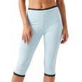 thumbnail image 1 of Pantalones capri para mujer, cintura elástica con ribete de encaje, largo 3/4, estilo cropped, para uso diario informal., 1 of 9