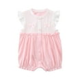 thumbnail image 5 of Delliss Baby Girl Romper Ruffle Sleeveless Jumpsuit Cotton Button Bodysuit Summer Clothes Outfit, 5 of 6