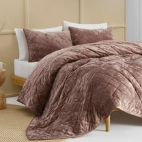 Wonderful Bedding Diamond Quilting Luxury Crushed Velvet 3-Pieces Quilt Set