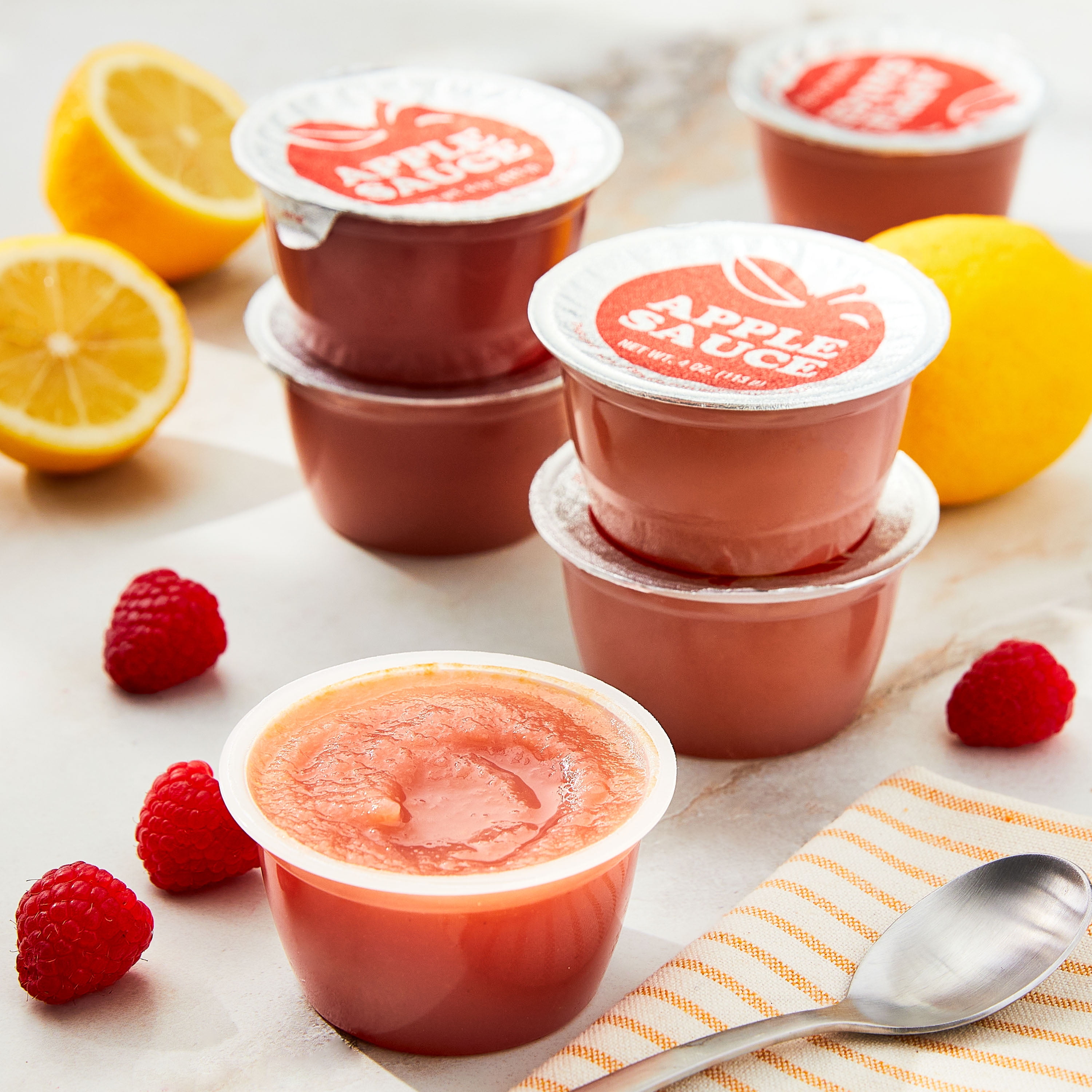 (4 pack) Great Value Raspberry Lemonade Applesauce, 4 oz, 6 Count