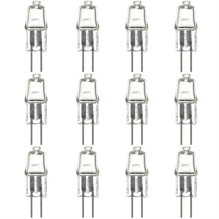 12v Ac 3w Bulb - 12 Pack Sunlite Halogen 20 Watt Single Ended T2.5 Bi-Pin Base 12V Clear Light Bulb