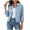 Light Blue, variant on WAGUTH Vintage Denim Cropped Jacket for Women Lapel Button Down Long Sleeve Classic Jean Jacket Casual Street Daily Outerwear