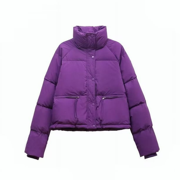 Estilo de ropa de algodón para mujer fuera de temporada, ropa de invierno, abrigo corto y grueso, abrigo pequeño de cintura alta con relleno de algodón