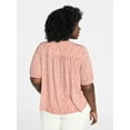 thumbnail image 4 of Terra & Sky Women's Plus Size V Neck Tee with Elbow Sleeves, Sizes 0X-5X, 4 of 5