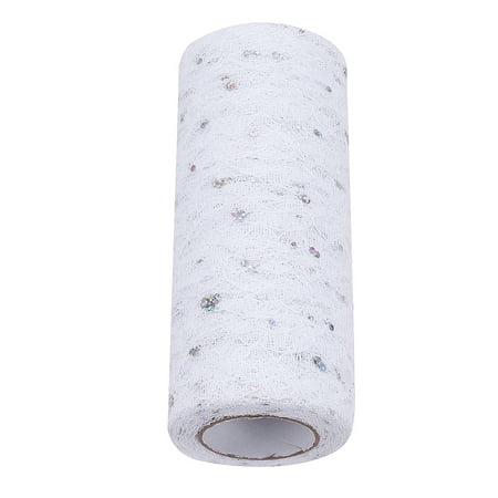 

BESTONZON 15cm x 10Yards Tulle Roll Spool Sparkling Lace Roll Tutu Wedding Banquet Decor Gift Wrap Table Skirt (White)