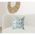 thumbnail image 5 of 20" X 20" Beige And Blue Paisley Zippered Suede Throw Pillow, 5 of 5