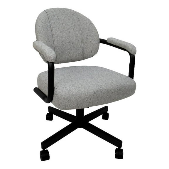 Swivel Metal Caster Dining Chair M-70 - Hemsath Slate on Black