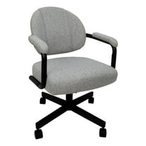 Swivel Metal Caster Dining Chair M-70 - Hemsath Slate on Black