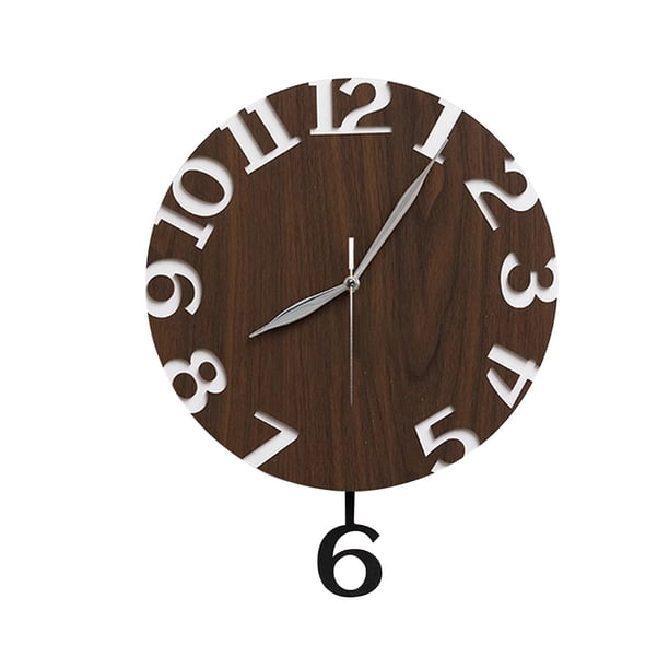 Reloj de pared oscilante, estético, para colgar en la pared, decorativo para cocina. Marrón