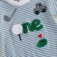 thumbnail image 5 of UngA Baby Boy Golf Outfit Embroidery Short Sleeve Bubble Romper Onesie Cute Infant Newborn Summer Clothes (Blue,12-18 Months), 5 of 6