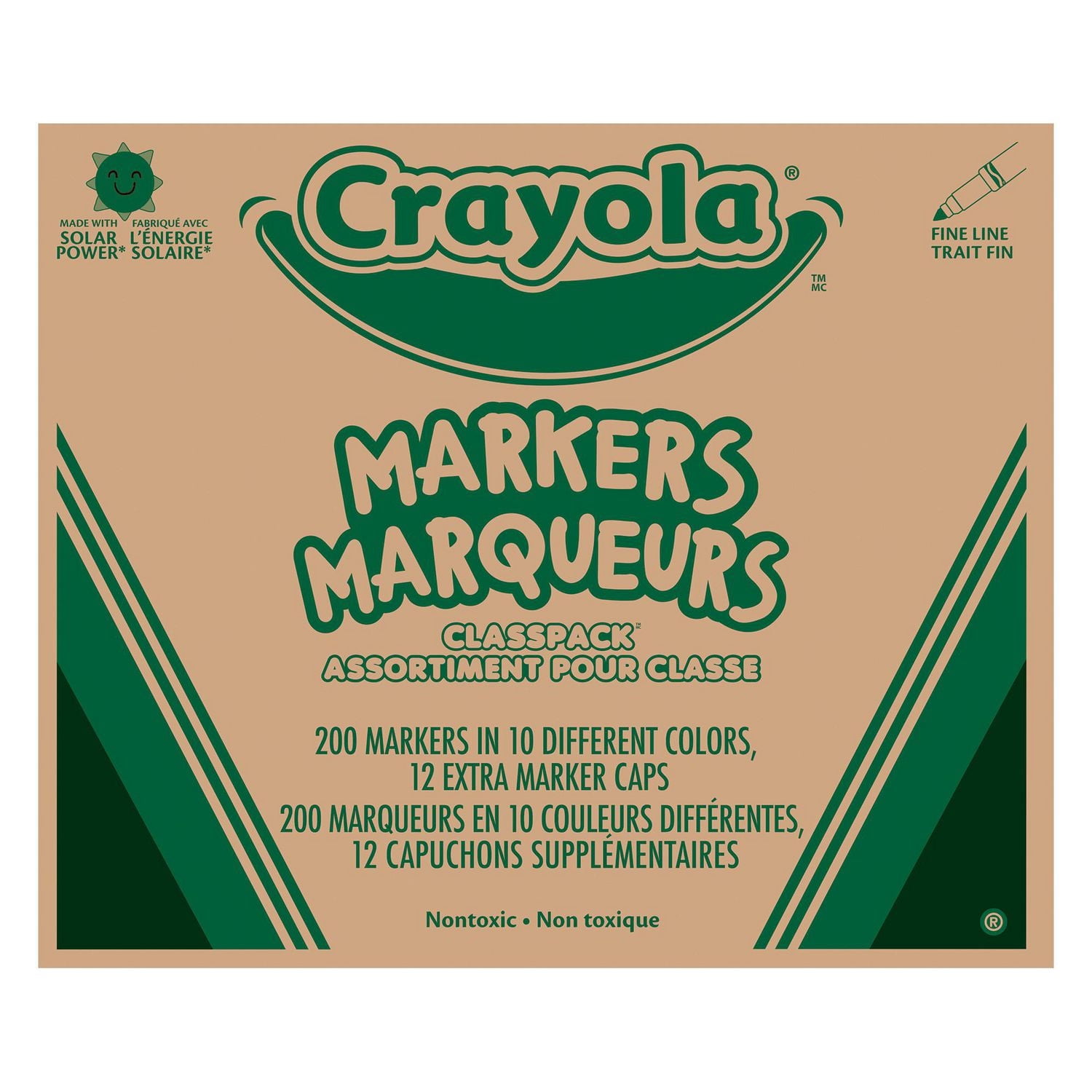 Crayola 200 Markers Fine Line Classpack (10 Colours)