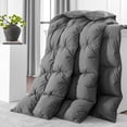thumbnail image 2 of Pinch Pleat Goose Down Comforter All Season-Ultra Soft and Cozy Noiseless Duvet Insert with Egyptian Cotton Cover, Fluffy Warm Comforter, 2 of 8