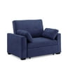 thumbnail image 4 of Nantucket Pull-Out Chenille Sleeper Sofa with Accent Pillows, Twin Size, Navy, 4 of 6