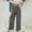 Grey, variant on Wide Leg Pants for Women Linen High Waisted Buckle Pants With Pockets Elegant Casual Baggy Trousers Black