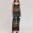 thumbnail image 4 of Women's Summer Overalls with Christmas Print - Vintage Jumpsuit (Non-Adjustable Straps), Dark Green, Size XXXL, 4 of 4