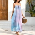 thumbnail image 6 of Women's Tropical Summer Maxi Dress Spaghetti Strap Sleeveless Monstera Leaf Print Loose Fit Flowy Long Dress Casual Beach Vacation Holiday Party Sun Dress, 6 of 9
