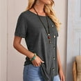 thumbnail image 4 of Mittory Womens Tops Short Sleeve Button Side Asymmetrical Shirts Tunics Basic Fashion Summer Clothes, 4 of 8
