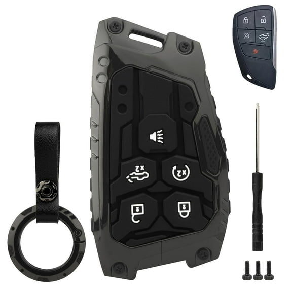 Key Fob Cover for Chevy Silverado 1500 2022-2025, for GMC Sierra 1500, Compatible with 2024-2025 Silverado Sierra 2500HD 3500HD, Key Fob Protector Keychains for Chevy Card Key Accessories