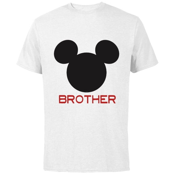 Disney Mickey Mouse Brother Family - Short Sleeve Cotton T-Shirt for Adults - Customized-White