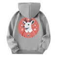 thumbnail image 5 of Staki Graphic Hoodie For Girls Christmas Hoodie Kids Hooded Sweatshirt Preppy Pullover Tops Reindeer Hoodies(Gray,8-10 Years), 5 of 7